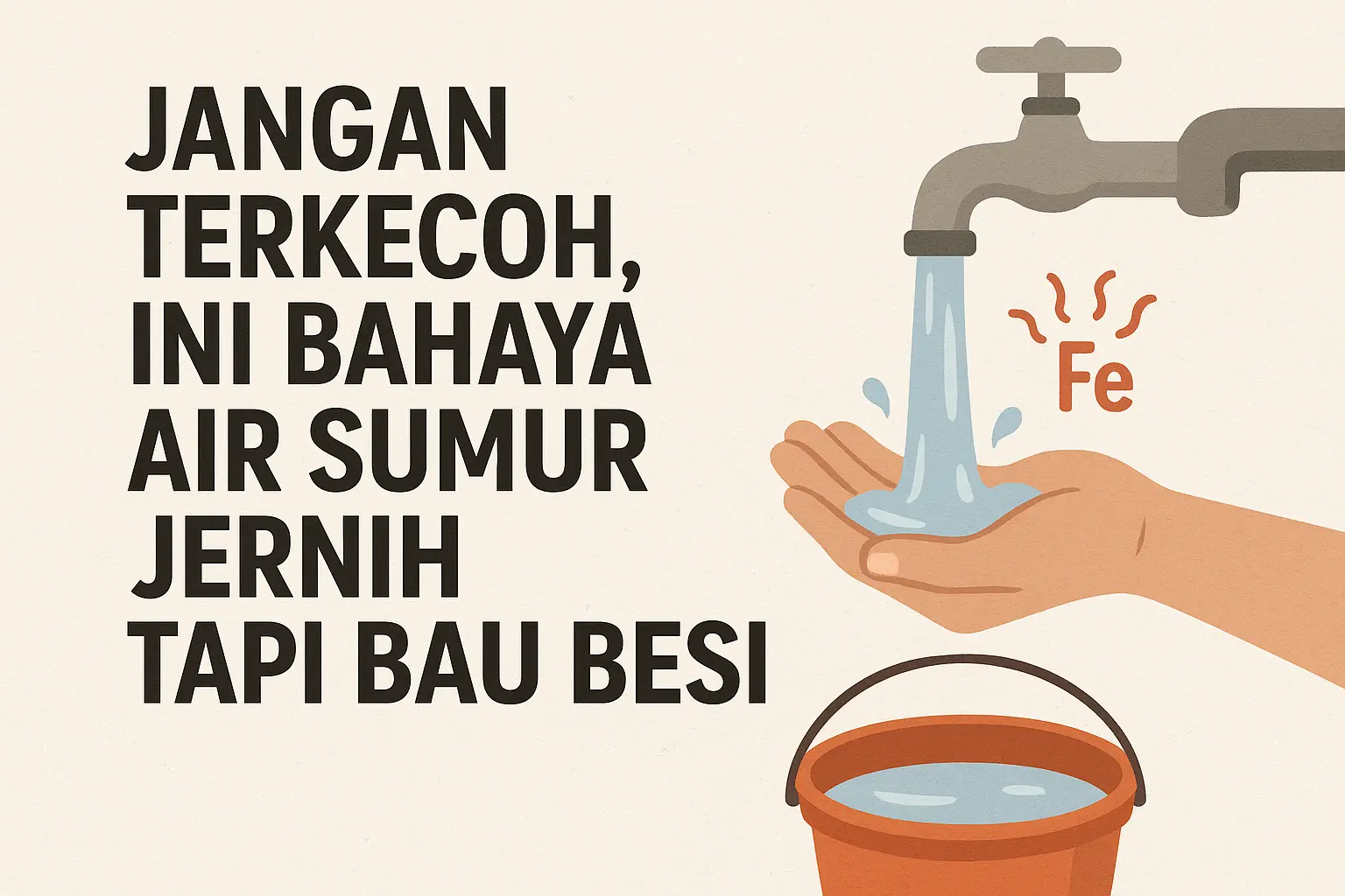 air sumur jernih tapi bau besi