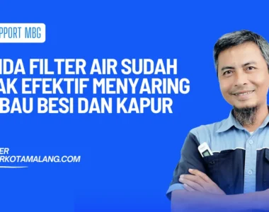 Tanda Filter Air Bau Besi dan Kapur